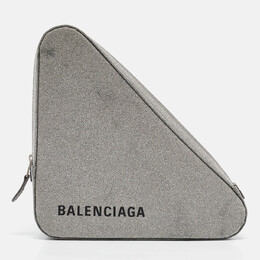 Balenciaga: Серебристый клатч 