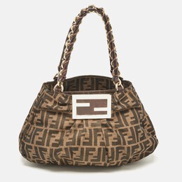 Fendi: Коричневая сумка  Zucca