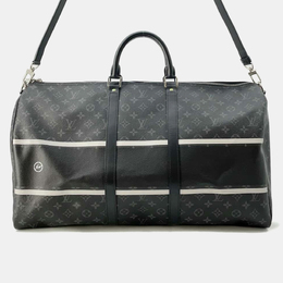 Louis Vuitton: Чёрная сумка  Keepall