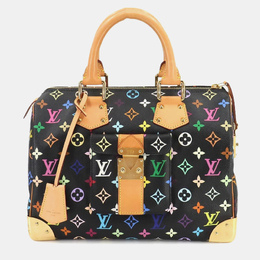 Louis Vuitton: Чёрная сумка  Speedy 30