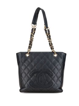 CHANEL Pre-Owned: Чёрная сумка-шоппер 