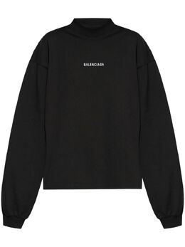 Balenciaga: Чёрный свитшот 