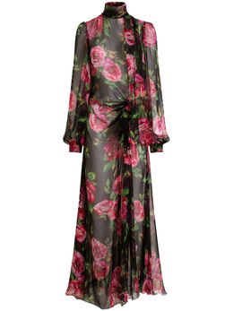Dolce & Gabbana: Платье с растительным принтом 