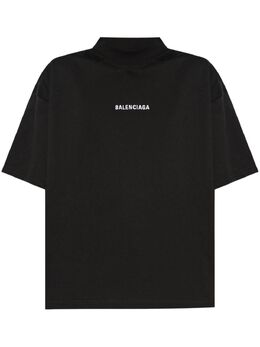 Balenciaga: Чёрная футболка 