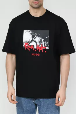HUGO BOSS: Чёрная футболка 