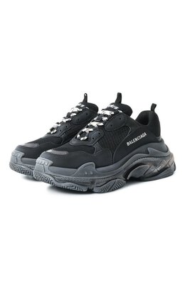 Balenciaga: Чёрные кроссовки  Triple S