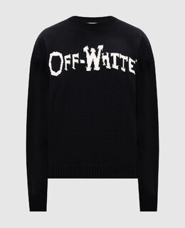 Off-White: Чёрный свитер 