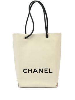 CHANEL Pre-Owned: Белая сумка-шоппер 