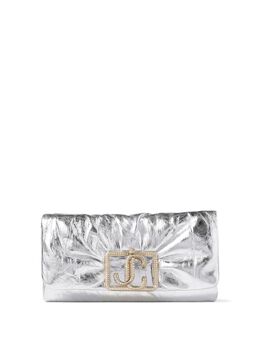 Jimmy Choo: Серебристый клатч 