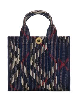 Burberry: Синяя сумка-шоппер 