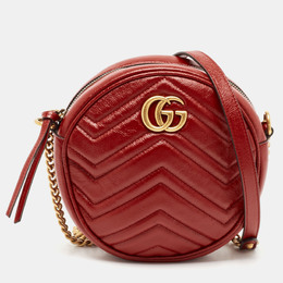 Gucci: Красная сумка через плечо  GG Marmont