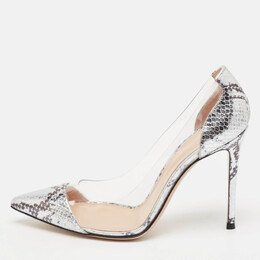 Gianvito Rossi: Серебристые туфли  Plexi