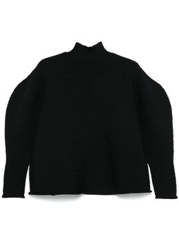 Pleats Please Issey Miyake: Чёрный свитер 