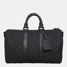 Louis Vuitton: Чёрная сумка  Keepall