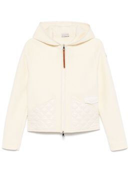 Moncler: Белая толстовка 