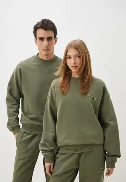 Lacoste: Свитшот цвета хаки 