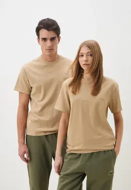 Lacoste: Бежевая футболка 