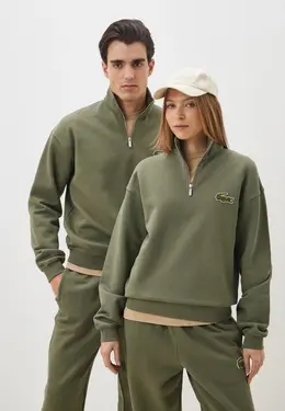 Lacoste: Толстовка цвета хаки 