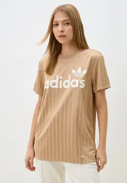 adidas Originals: Бежевая футболка 