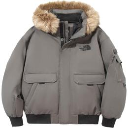 The North Face: Серый пуховик 