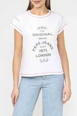 Pepe Jeans London: Белая футболка 