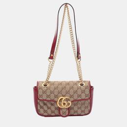 Gucci: Бежевая сумка  GG Marmont