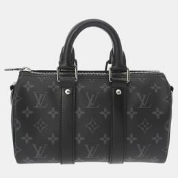 Louis Vuitton: Чёрная сумка  Keepall