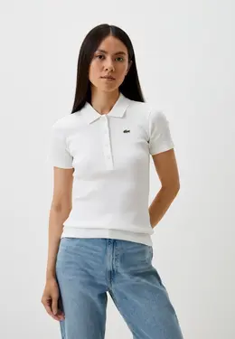 Lacoste: Белое поло 