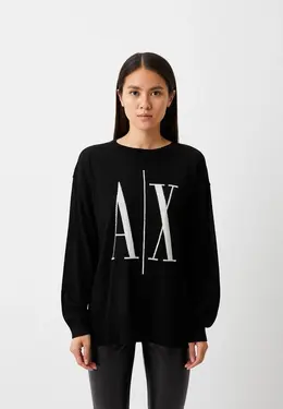 Armani Exchange: Чёрный свитер 