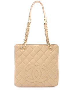 CHANEL Pre-Owned: Бежевая сумка-шоппер 