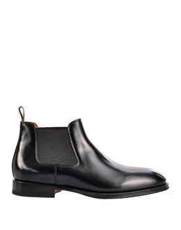 Santoni: Чёрные ботинки 