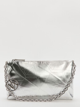 Armani Exchange: Серебристая сумка 