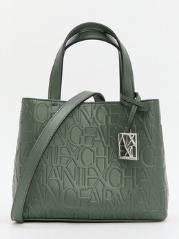 Armani Exchange: Зелёная спортивная сумка 