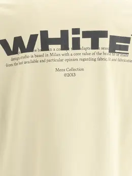 Off-White: Бежевая футболка 