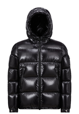 MONCLER: Чёрный пуховик 