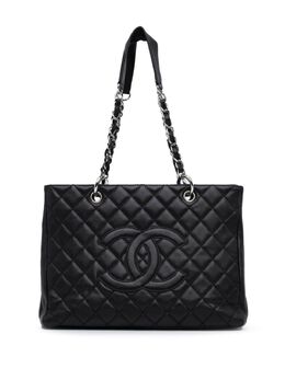 CHANEL Pre-Owned: Чёрная сумка-шоппер 