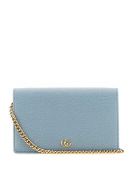 Gucci: Голубой клатч  GG Marmont