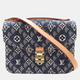 Louis Vuitton: Синяя сумка  Pochette