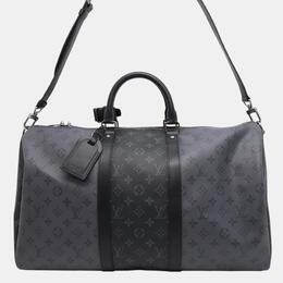 Louis Vuitton: Чёрная сумка  Keepall