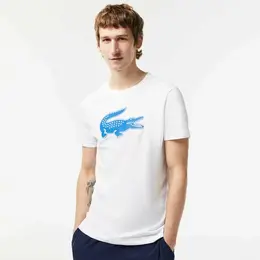 LACOSTE: Голубая футболка 