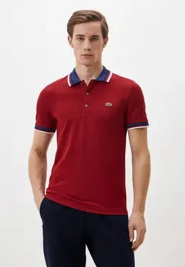 Lacoste: Бордовое поло 