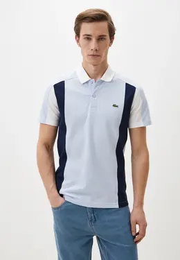 Lacoste: Голубое поло 