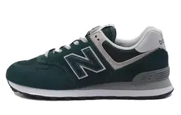 New Balance: Зелёные кроссовки  574