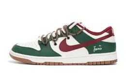 Nike: Зелёные кеды  Dunk Low