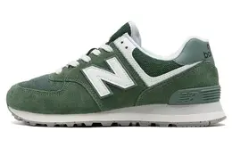 New Balance: Зелёные кроссовки  574