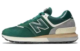 New Balance: Зелёные кроссовки  574