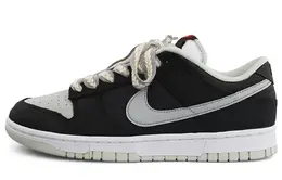 Nike: Серые кеды  Dunk Low