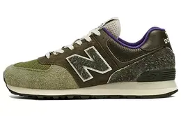 New Balance: Зелёные кроссовки  574