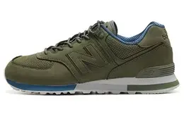 New Balance: Зелёные кроссовки  574