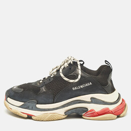 Balenciaga: Чёрные кроссовки  Triple S